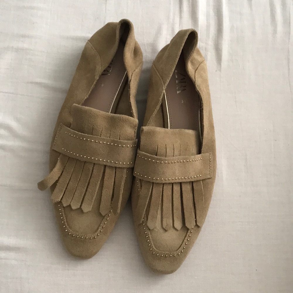 Zara Suede Loafers NWOT